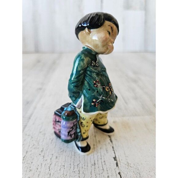Gort little carp girl lantern Chinese green figurine vintage 1949 priolo statue - Picture 6 of 10